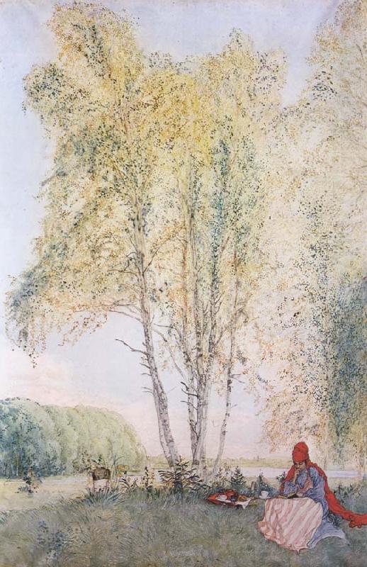 Carl Larsson A Nap Outdoors china oil painting image